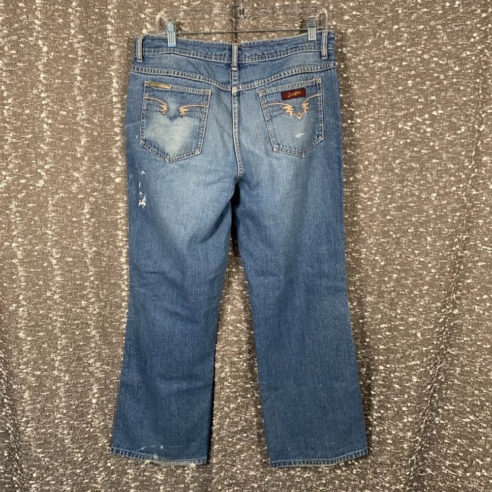 Vintage‎ Graffiti Brand Distressed Denim Jeans Embroidered Pockets Men's 38